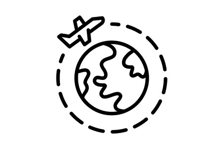 International Tax Law Icon - Globe with plane