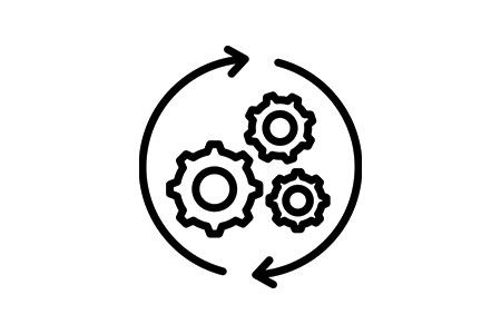 Process optimization of your tax function Icon - Zahlenräder in einem Kreis aus Pfeilen