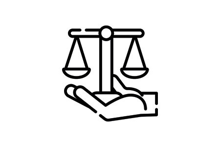 Representation in tax proceedings Icon - Waage auf einer Hand