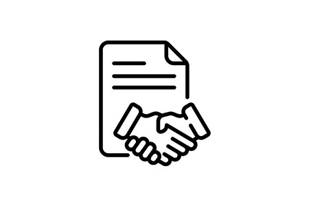 Transaction advice Icon - Handshake and paper